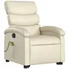 vidaXL Fauteuil inclinable de massage Crème Similicuir