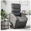 vidaXL Fauteuil inclinable de massage Gris Similicuir