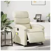 vidaXL Fauteuil de massage inclinable électrique crème similicuir