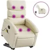 vidaXL Fauteuil inclinable de massage électrique crème similicuir