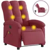 vidaXL Fauteuil inclinable électrique Rouge bordeaux Tissu
