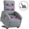 vidaXL Fauteuil inclinable de massage électrique Gris clair Tissu