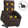 vidaXL Fauteuil inclinable de massage électrique Marron foncé Tissu