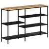 vidaXL Table console 110x30x75 cm bois de manguier massif brut et fer