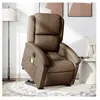 vidaXL Fauteuil inclinable de massage électrique Marron Tissu