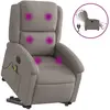 vidaXL Fauteuil inclinable de massage électrique Taupe Tissu