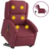 vidaXL Fauteuil inclinable de massage électrique Rouge bordeaux Tissu