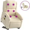 vidaXL Fauteuil inclinable de massage Crème Tissu