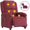 vidaXL Fauteuil de massage inclinable électrique Rouge bordeaux Tissu