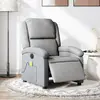 vidaXL Fauteuil de massage inclinable électrique gris clair tissu