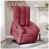 vidaXL Fauteuil inclinable électrique rouge bordeaux tissu