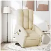 vidaXL Fauteuil inclinable de massage Crème Tissu