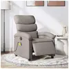 vidaXL Fauteuil de massage inclinable électrique Taupe Tissu