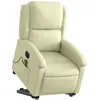 vidaXL Fauteuil inclinable de massage électrique crème cuir véritable
