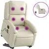vidaXL Fauteuil inclinable de massage électrique crème similicuir