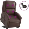 vidaXL Fauteuil inclinable de massage électrique marron similicuir