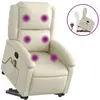 vidaXL Fauteuil inclinable de massage Crème Similicuir