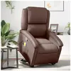 vidaXL Fauteuil inclinable de massage Marron Similicuir