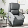 vidaXL Fauteuil inclinable de massage Gris Similicuir