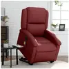 vidaXL Fauteuil inclinable de massage Rouge bordeaux Similicuir
