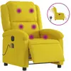 vidaXL Fauteuil inclinable électrique jaune velours