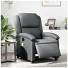 vidaXL Fauteuil de massage inclinable électrique gris similicuir