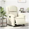 vidaXL Fauteuil de massage inclinable électrique crème similicuir