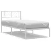 vidaXL Cadre de lit métal avec tête de lit blanc 80x200 cm