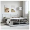 vidaXL Cadre de lit métal avec tête de lit/pied de lit blanc 193x203cm