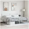 vidaXL Cadre de lit métal avec tête de lit/pied de lit blanc 200x200cm