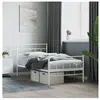 vidaXL Cadre de lit métal avec tête de lit/pied de lit blanc 107x203cm
