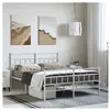 vidaXL Cadre de lit métal avec tête de lit/pied de lit blanc 135x190cm