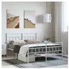 vidaXL Cadre de lit métal avec tête de lit/pied de lit blanc 150x200cm
