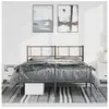 vidaXL Cadre de lit métal avec tête de lit/pied de lit noir 135x190 cm