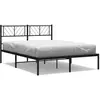vidaXL Cadre de lit métal avec tête de lit noir 140x190 cm