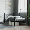 vidaXL Cadre de lit métal avec tête de lit/pied de lit noir 107x203 cm