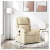 vidaXL Fauteuil de massage inclinable Crème Tissu