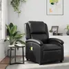 vidaXL Fauteuil de massage inclinable Noir Similicuir