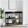 vidaXL Table console avec étagères chêne fumé 100x30x80 cm
