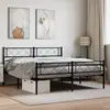 vidaXL Cadre de lit métal avec tête de lit/pied de lit noir 140x190 cm
