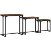 vidaXL Tables basses gigognes 3 pcs chêne marron bois d'ingénierie