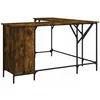 vidaXL Bureau chêne fumé 141x141x75 cm bois d'ingénierie