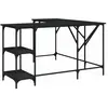 vidaXL Bureau noir 139x139x75 cm bois d'ingénierie