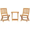 vidaXL Ensemble à manger de jardin pliable 3 pcs bois d'acacia massif