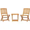 vidaXL Ensemble à manger de jardin pliable 3 pcs bois d'acacia massif