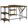 vidaXL Bureau chêne fumé 139x139x75 cm bois d'ingénierie