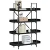 vidaXL Bibliothèque à 4 niveaux noir 100x33x145,5 cm bois d'ingénierie