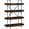 vidaXL Bibliothèque à 4 niveaux chêne fumé 100x33x145,5 cm