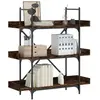 vidaXL Bibliothèque à 3 niveaux chêne fumé 100x33x108,5 cm