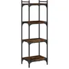 vidaXL Bibliothèque 4 niveaux chêne fumé 40x30x120cm bois d'ingénierie